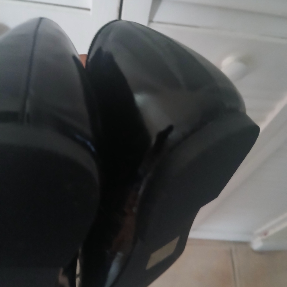 Kurt Geiger Black Flats with Gold Detail